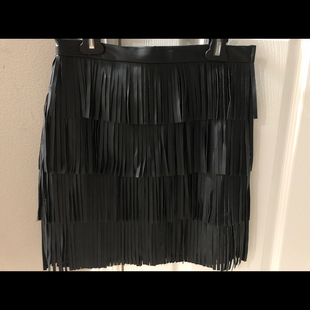 Dynamite Black Faux Leather Mini Skirt